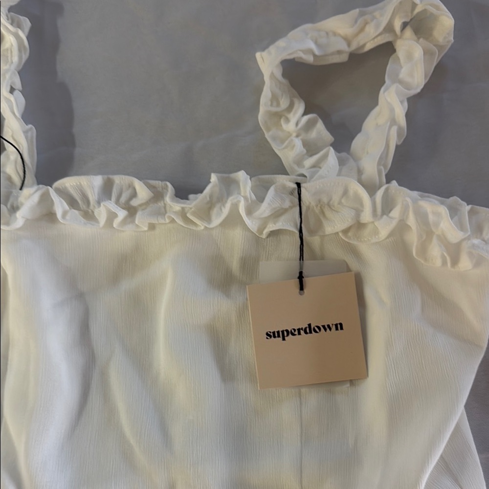 Superdown White Ruffle Mini Dress - Picture 2 of 2